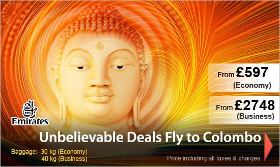 Emirates’ Super Saver Fares To Colombo!!