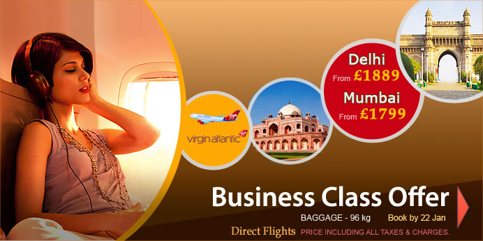 Virgin Atlantic Special Business Class Fares To India!!