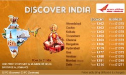 Air India’s Special Fares To India – One Day To Go……….