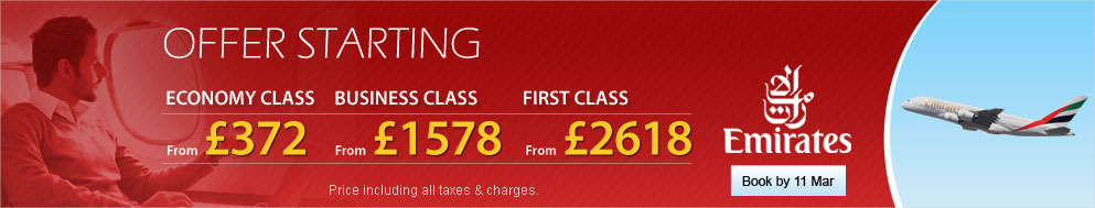 Emirates’ Special Fares To Exotic Worldwide Destinations!!