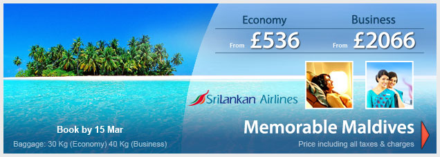 SriLankan Airways Special Fares To Maldives!!!