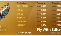 Etihad Airways’ Special Fares To Middle East!!!