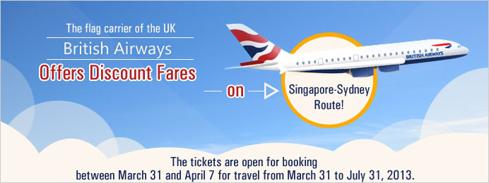 British Airways offers discount fares on singapore sydney route